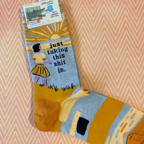 BLUE Q- "Just Taking This Sh%t In" Socks- NWT- ON HOLD - Picture 1 of 2